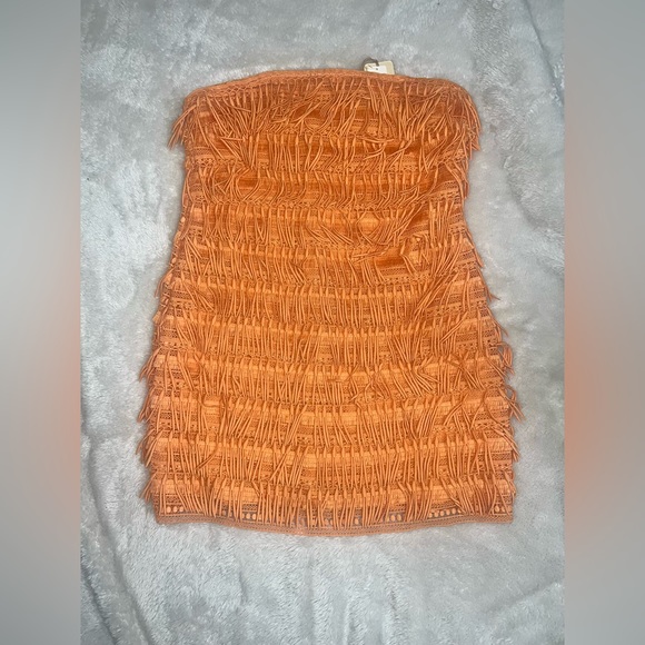 Anthropologie Let Me Be Fringed Tube Mini Dress - Picture 4 of 7